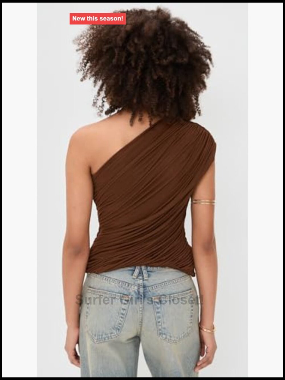 One Shoulder Sleeveless Ruched Top - Picture 4 of 6